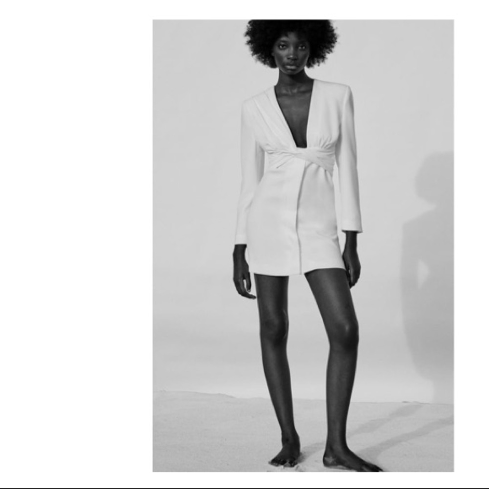 Draped Jacket Dress Ecru Zara